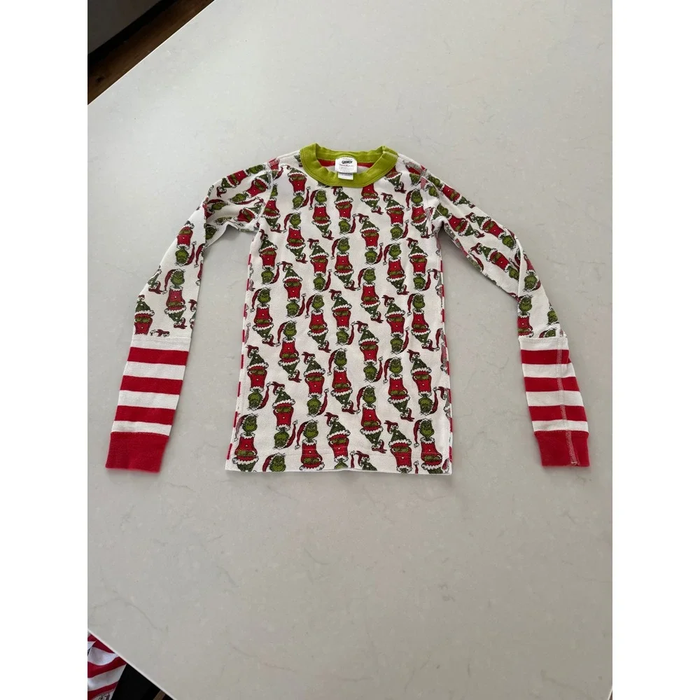 Hanna Andersson Grinch Pajamas Kids Size 8 130cm Organic Cotton Christmas Set